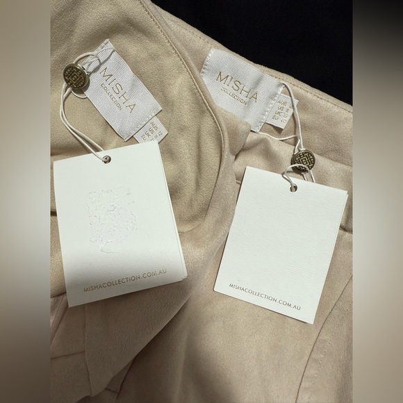 MISHA Dana Suede Top & Panette Pants Set in Buff, Size US 8, NWT - Picture 5 of 9